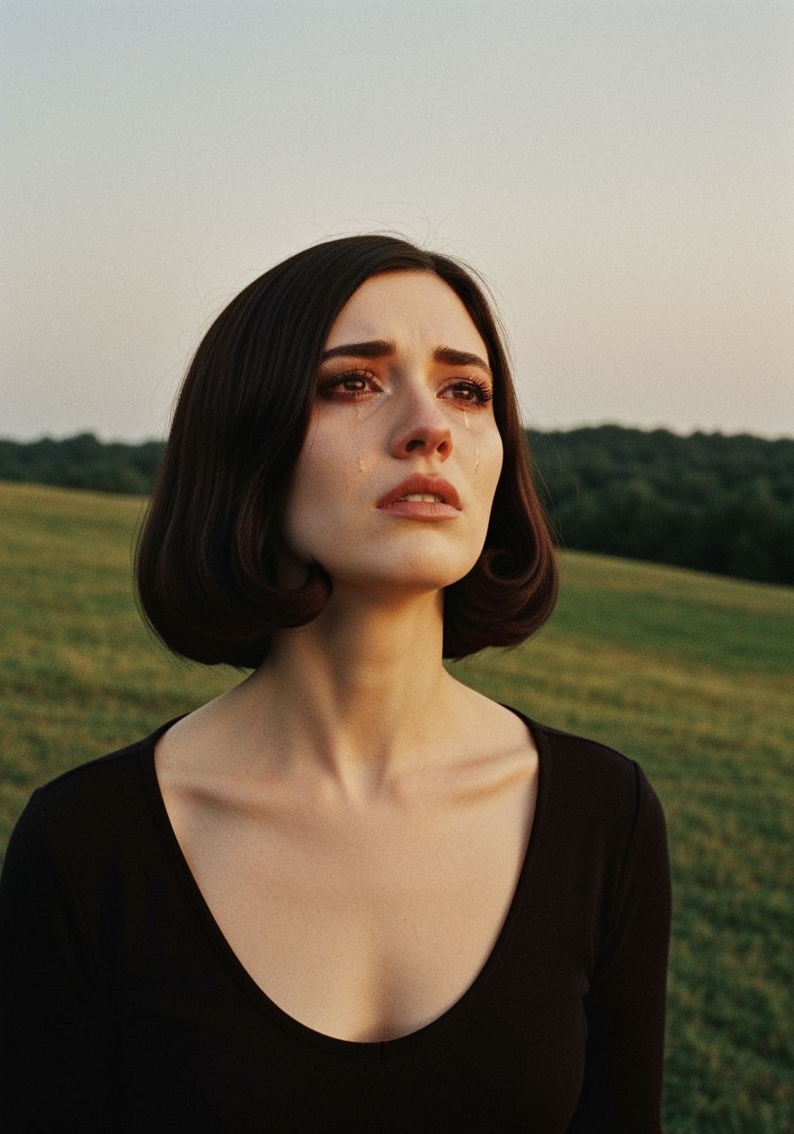 Emotional Portrait of a Woman in Cinematic Style