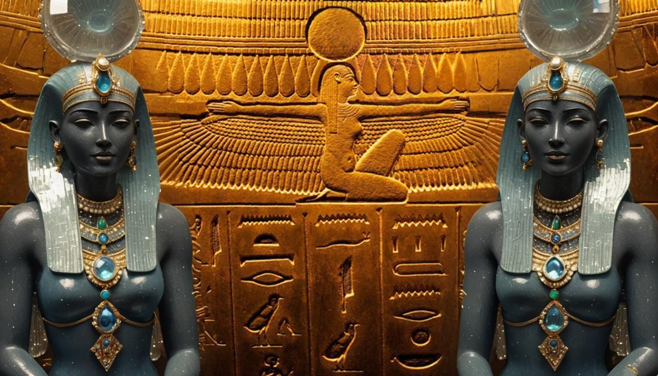 Crystal Egyptian Goddesses with Precious Jewelry