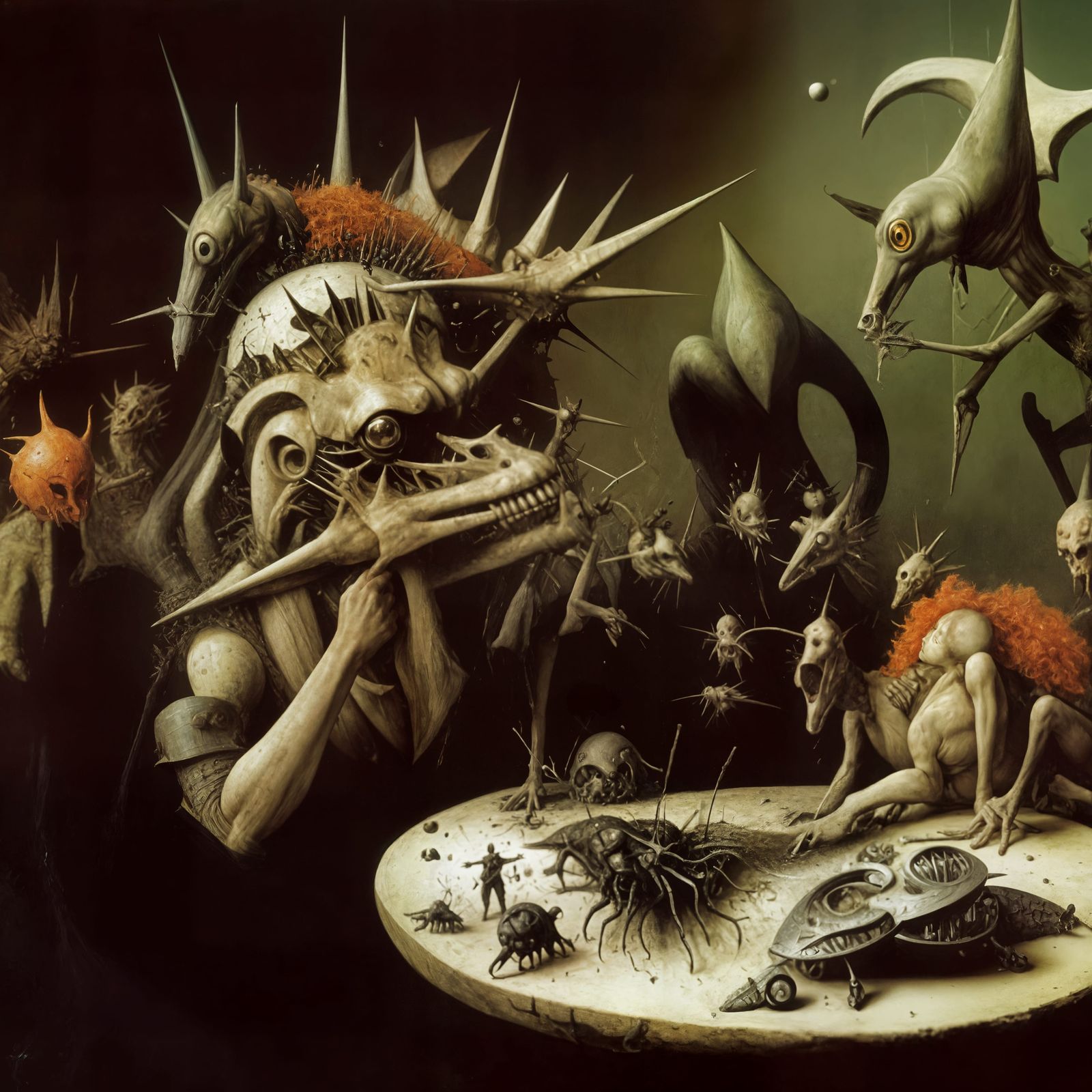 Dressing Room: Is it a Mask or is it really him? 
Doesn't scare anybody... 
Why pry?