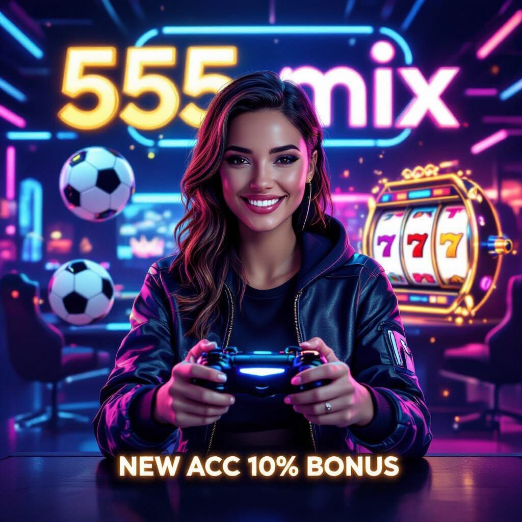 Female Gamer in Futuristic Neon Gaming Lounge