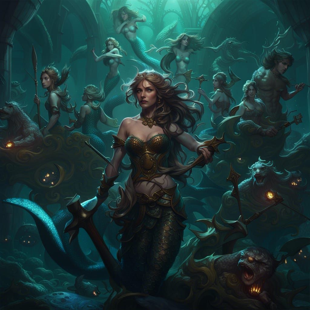 Mermaid Army: Dark Fantasy Concept Art