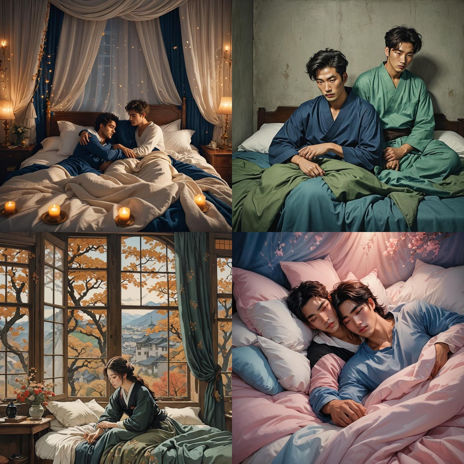 Young Gay Couple Portrait as Matte Painting