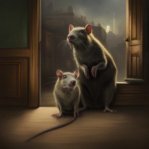 Horror Rat-Human Hybrid Monster: Movie Poster Art