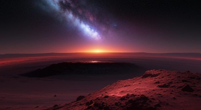 Desolate Planet in Space Digital Painting