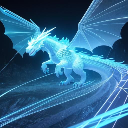 Luminescent Dragon: Abstract 3D Hologram Projection