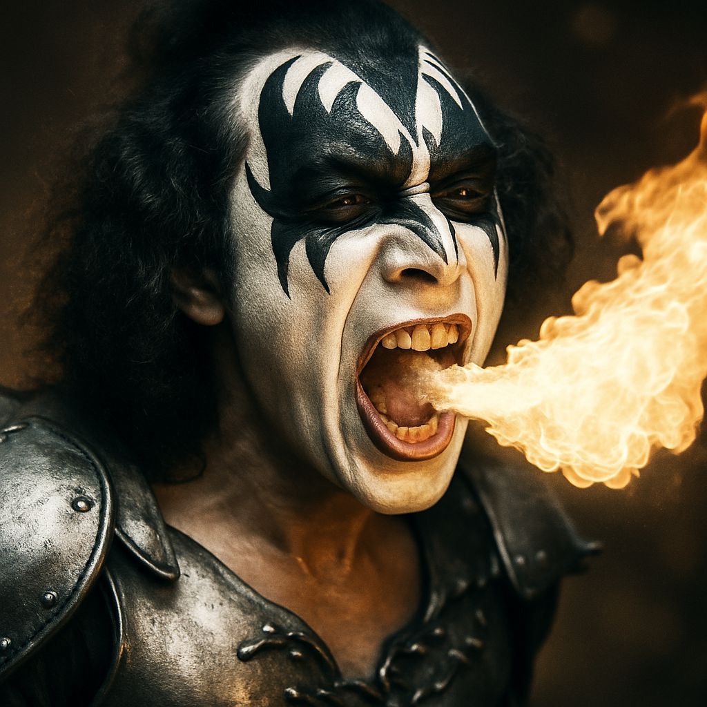 The Demon Breathes Fire: Hyperrealistic Photo