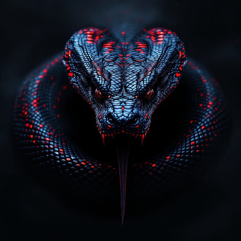 Menacing Killer Cobra in Detailed Matte Painting Style