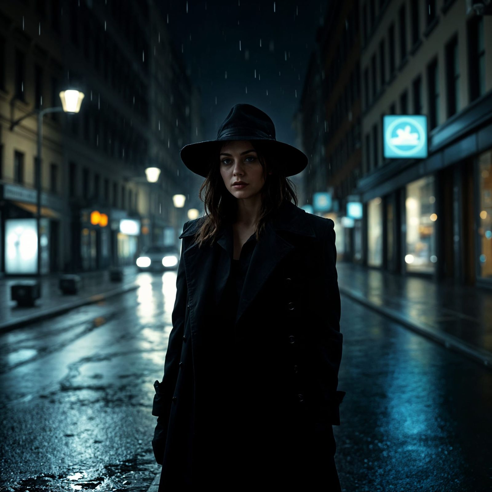 Sensual Goth Woman in the Rain