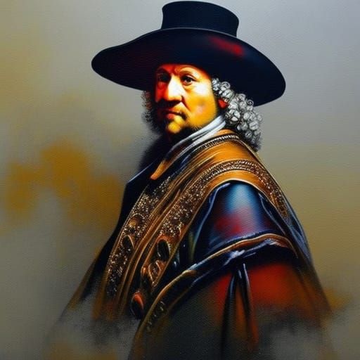 Rembrandt Inspired Graffiti Art in Oil Gouache