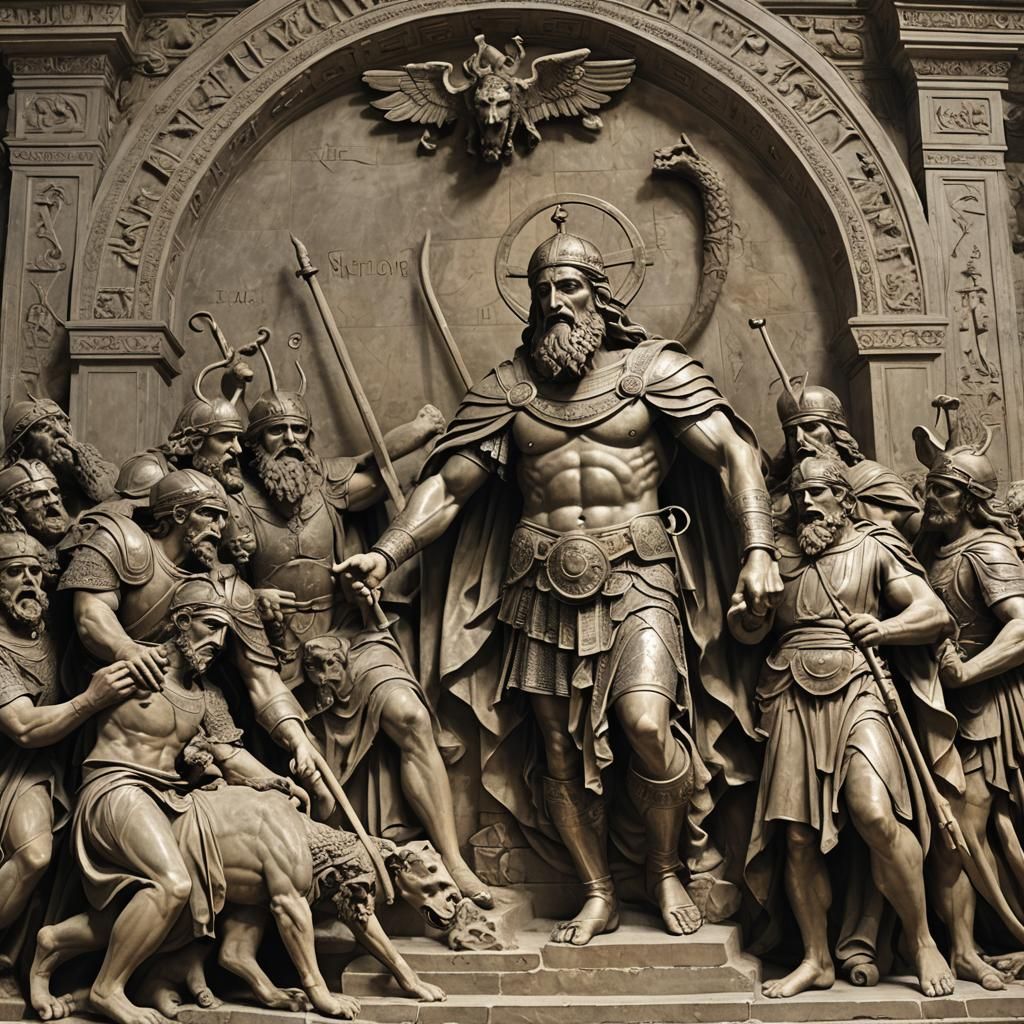 Cosmic Battle: Holographic Astral Illustration in Mixed Medi...