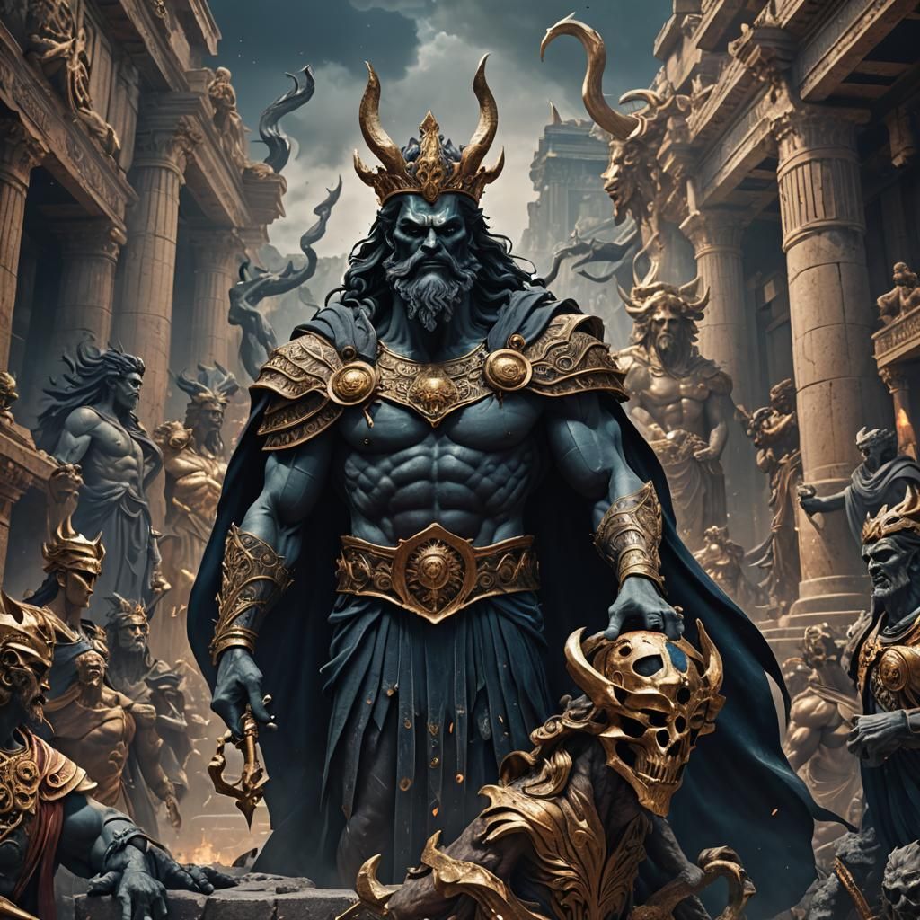 Hades: Detailed Matte Painting of Greek God