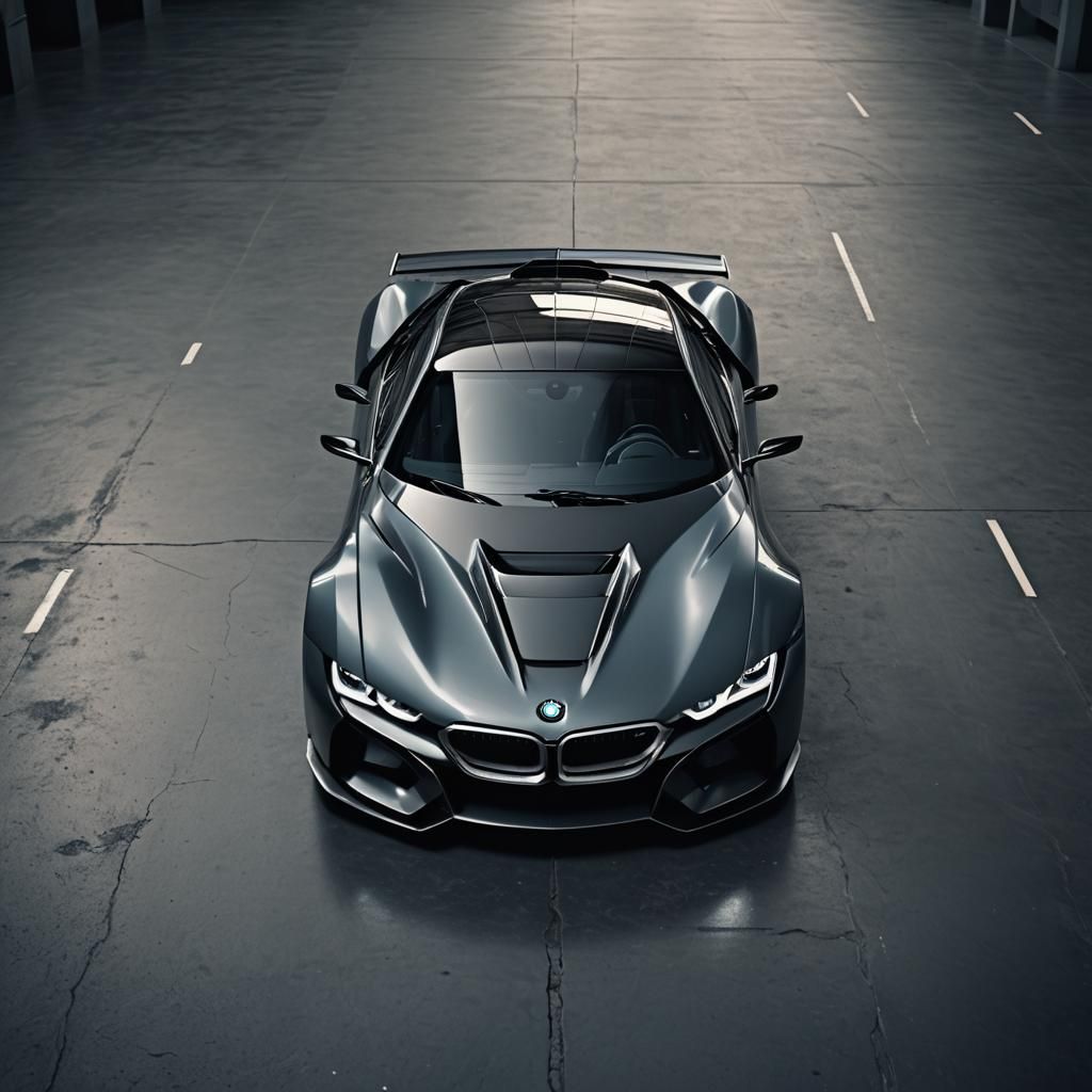 Futuristic Sci-Fi BMW Supercar in Film Aesthetic