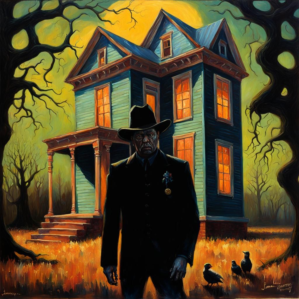 Southern Gothic Album Cover in Oil Paint Style