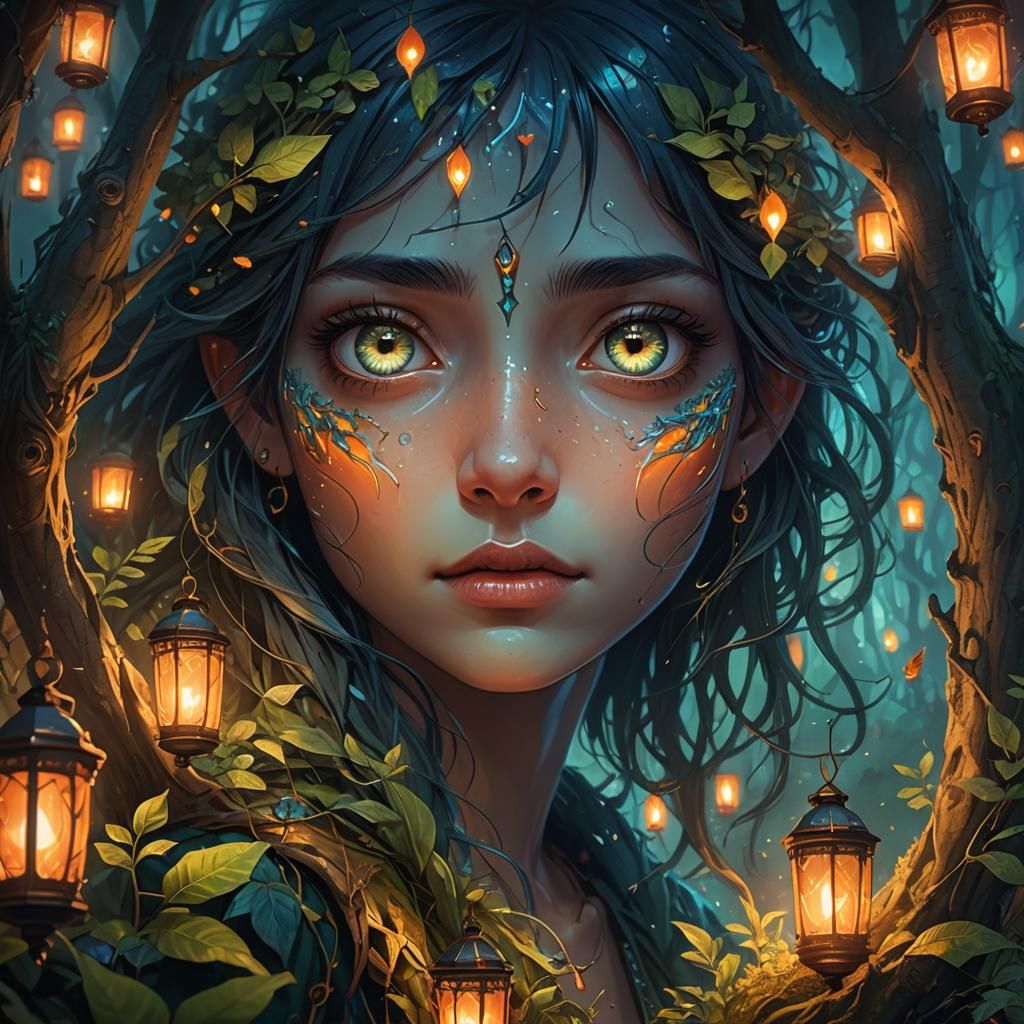 Mystical Forest Eyes in Fantasy Concept Art
