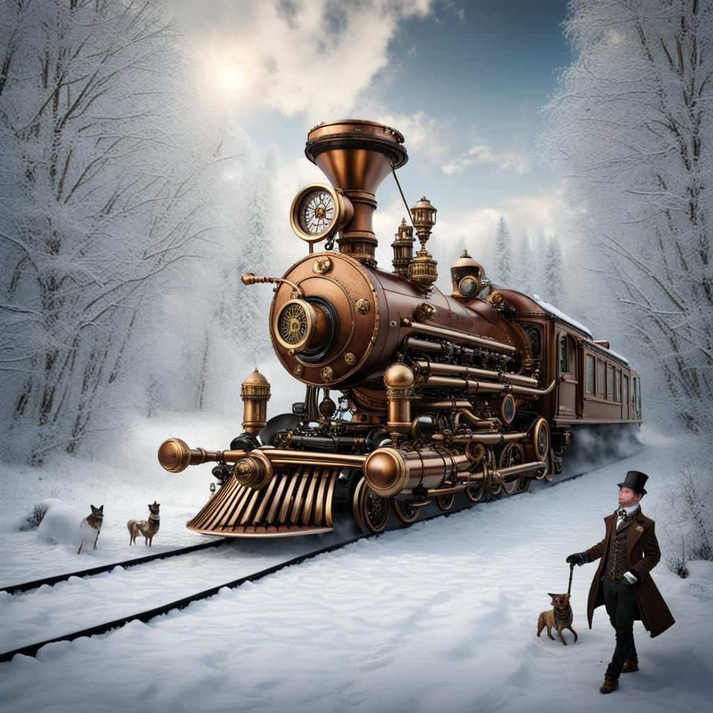 Steampunk Winter Wonderland: A Mechanical Dream