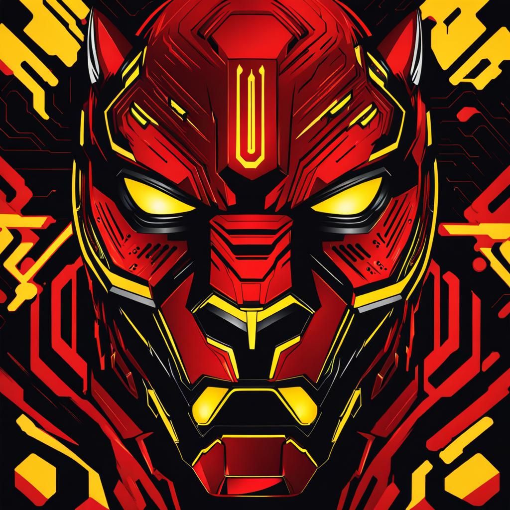 Cyber Black Panther in Sci-Fi Space