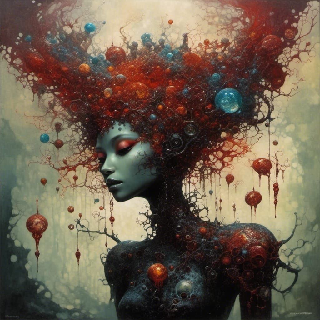 Adorable Baby Killer Robots in Alcohol Ink Style