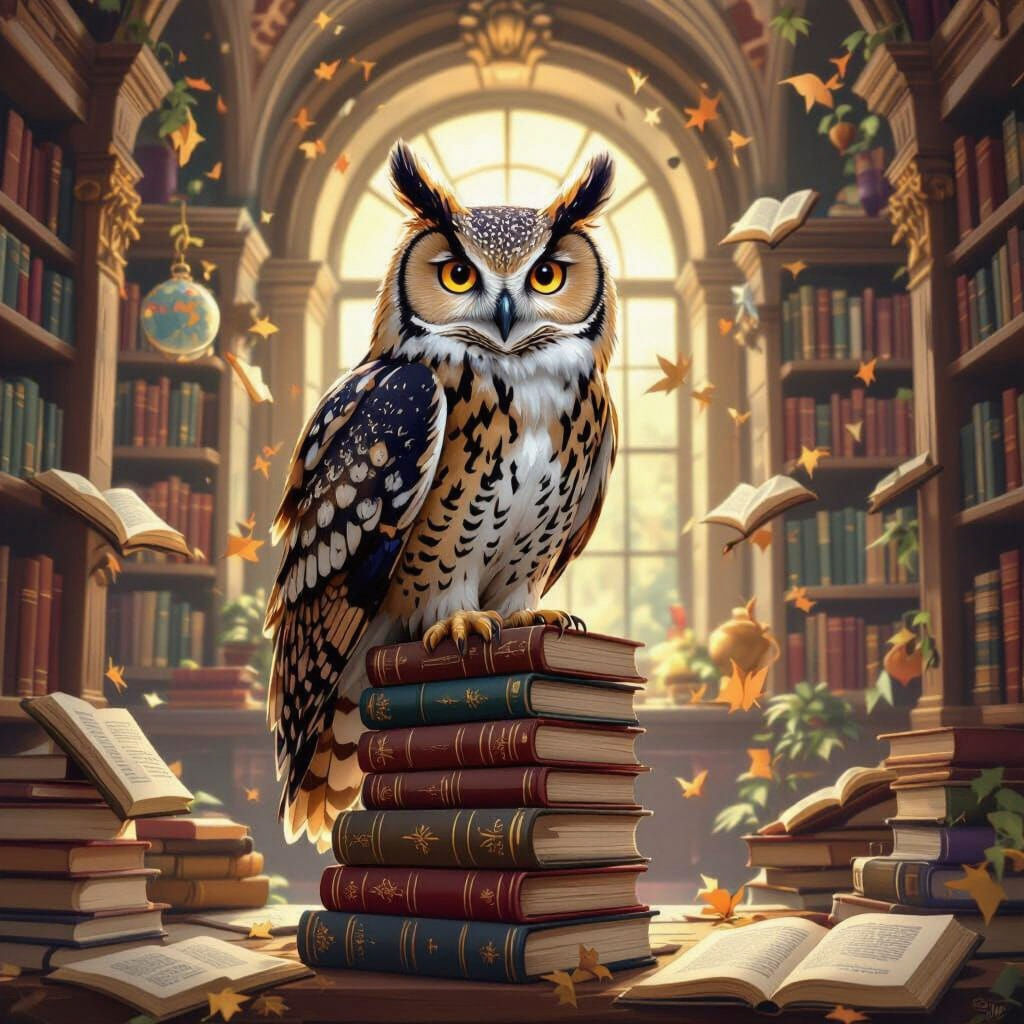 Wise Owl Inspiring Creativity in School Library