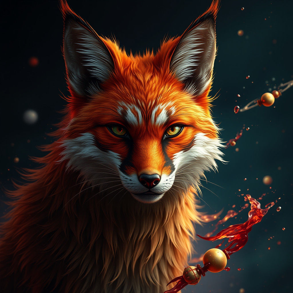 Cat Dog Fox Hybrid in Detailed Matte Painting