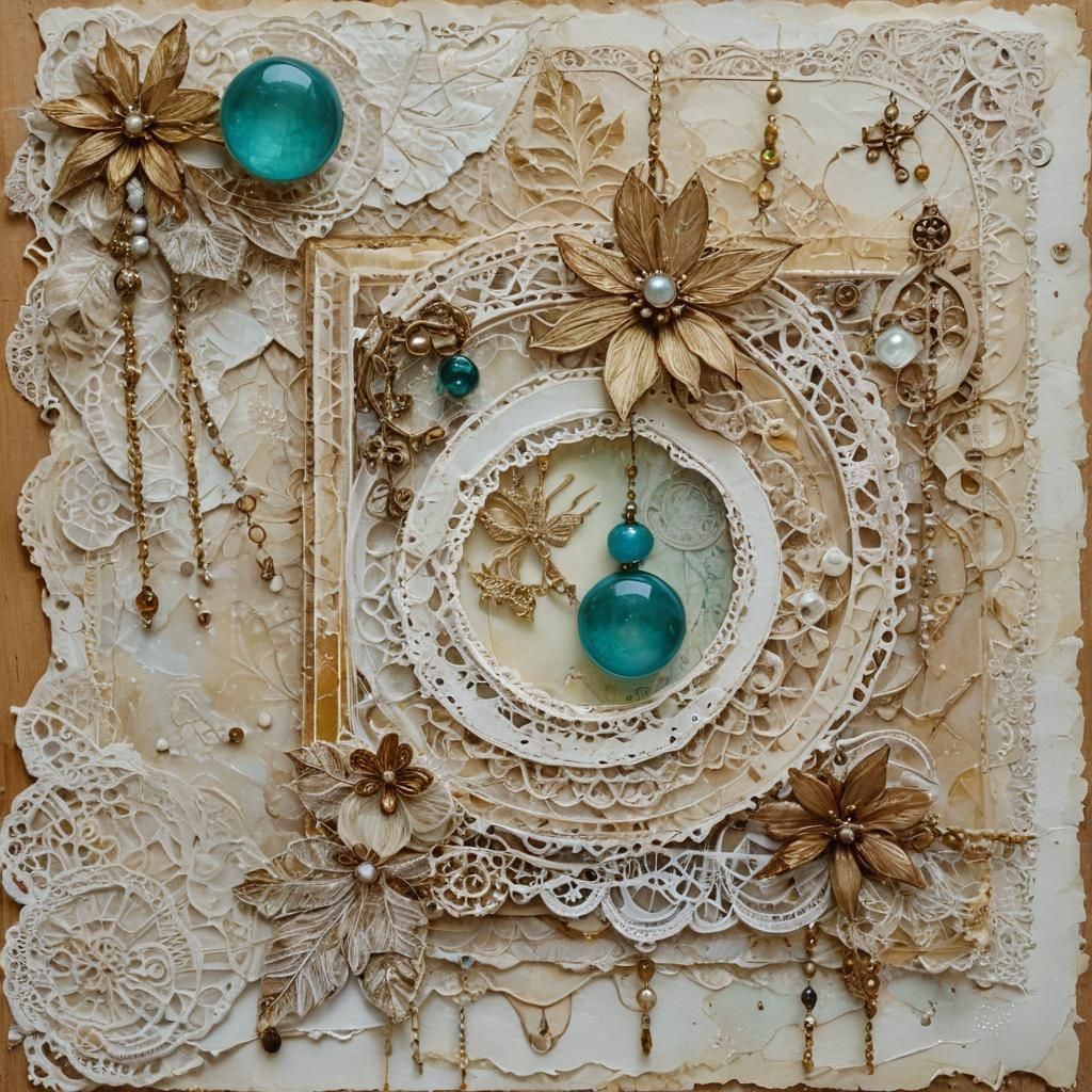 Vintage Christmas Wonderland Collage in Mixed Media