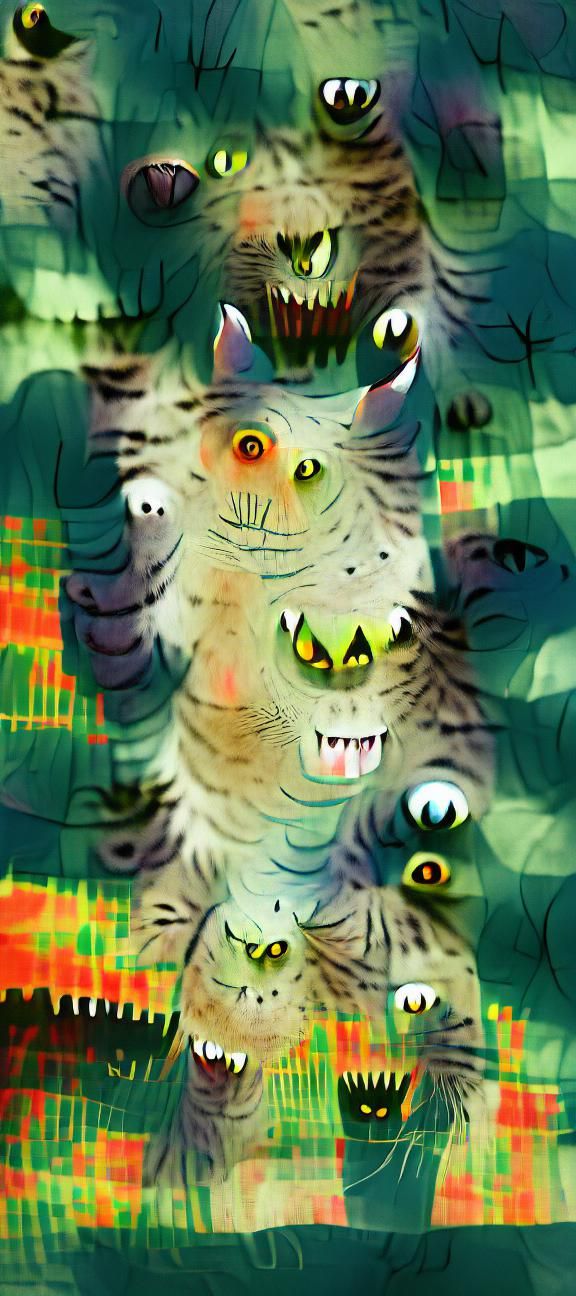 Scary Cat Monster Digital Illustration