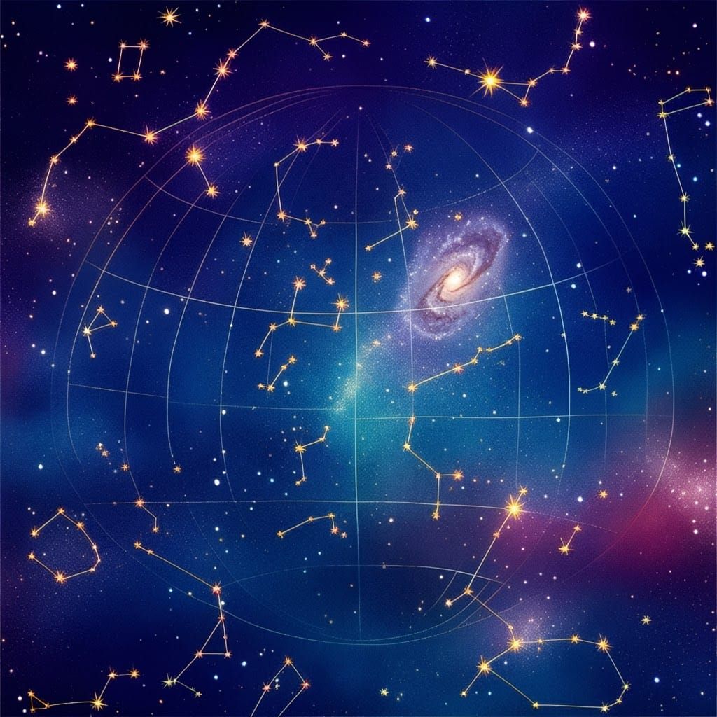 Celestial Map in Van Gogh and Monet Style