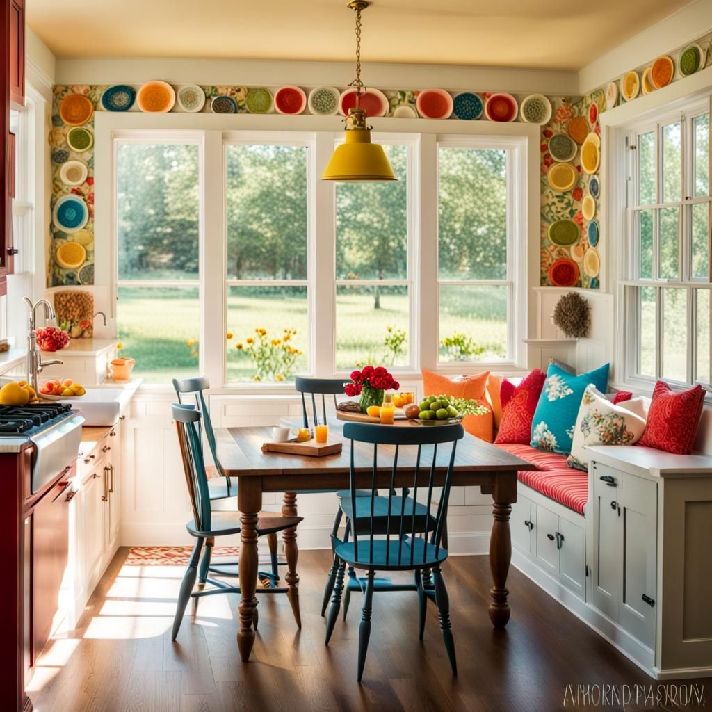 Farmhouse Kitchen with Sunny Breakfast Nook