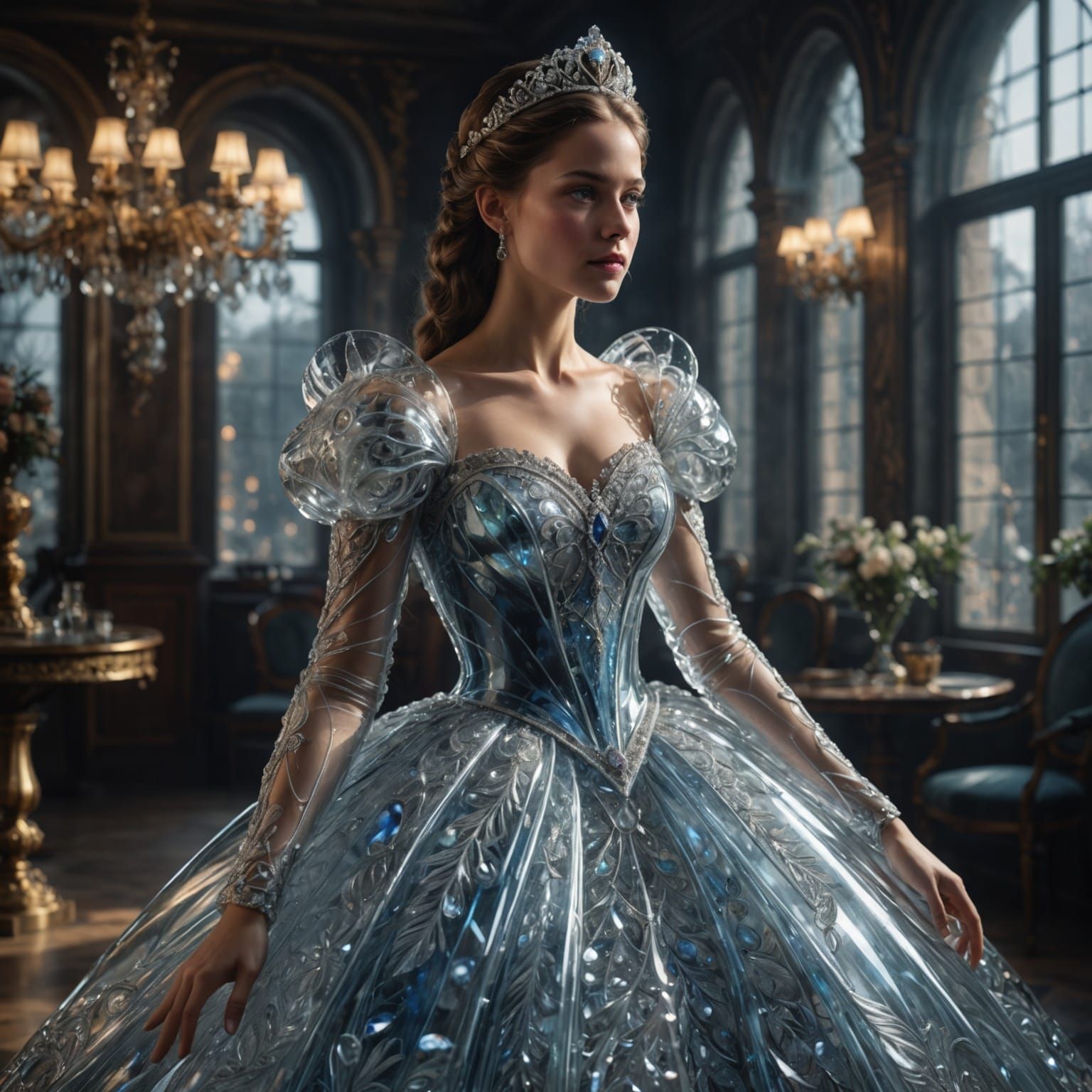 Glass Princess in Photorealistic Fantasy Portrait