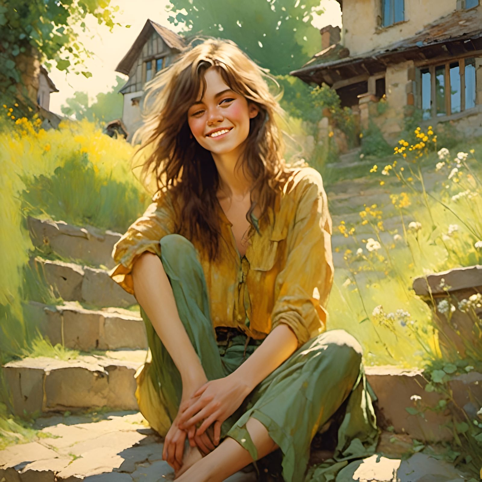 Watercolor - Just Happy being home