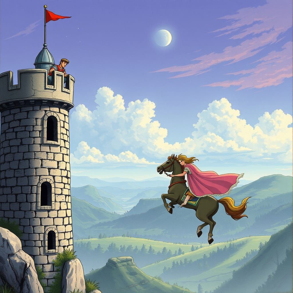 Medieval Knight Rescued by Princess in Tower