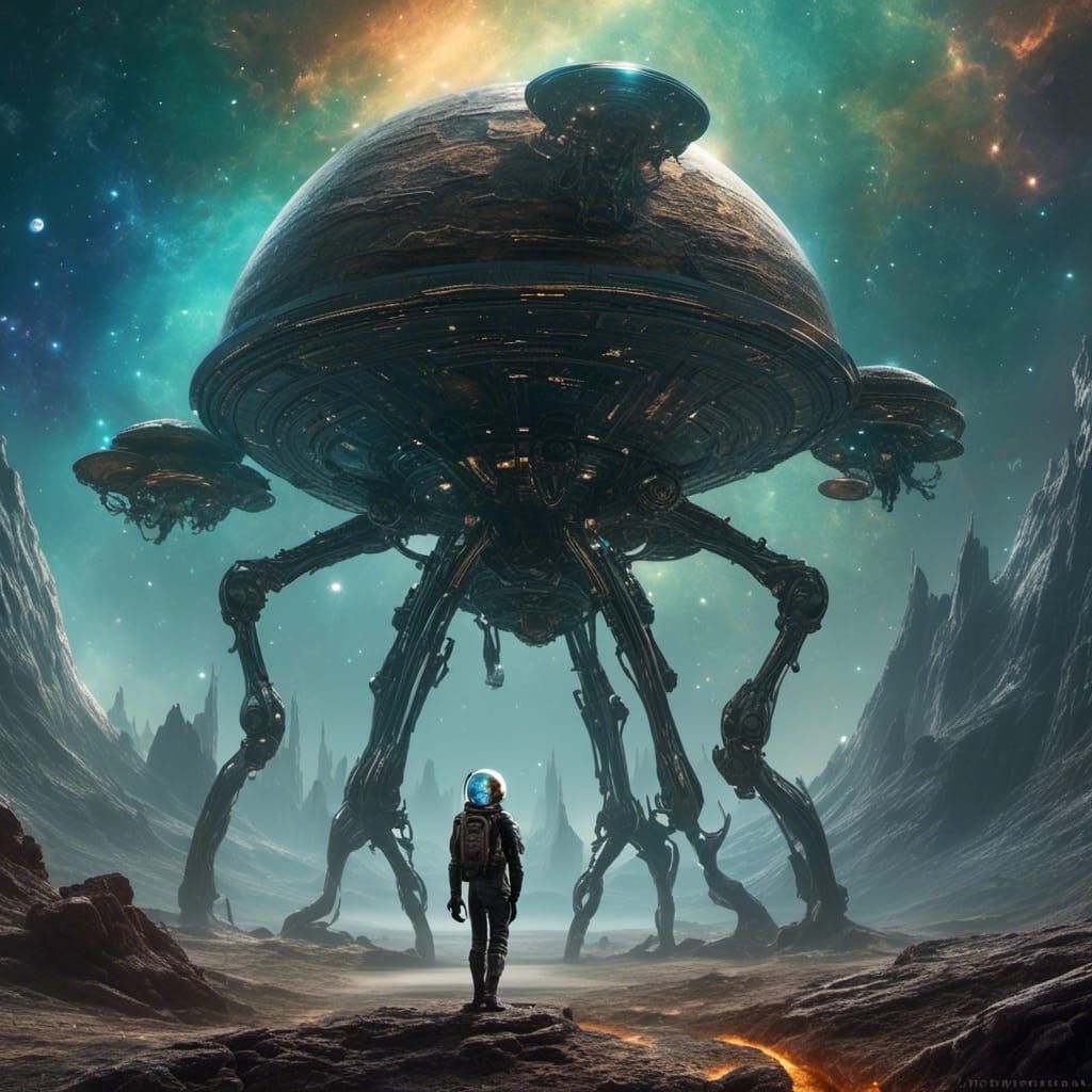 Alien Explorer in Sci-Fi Nebulae