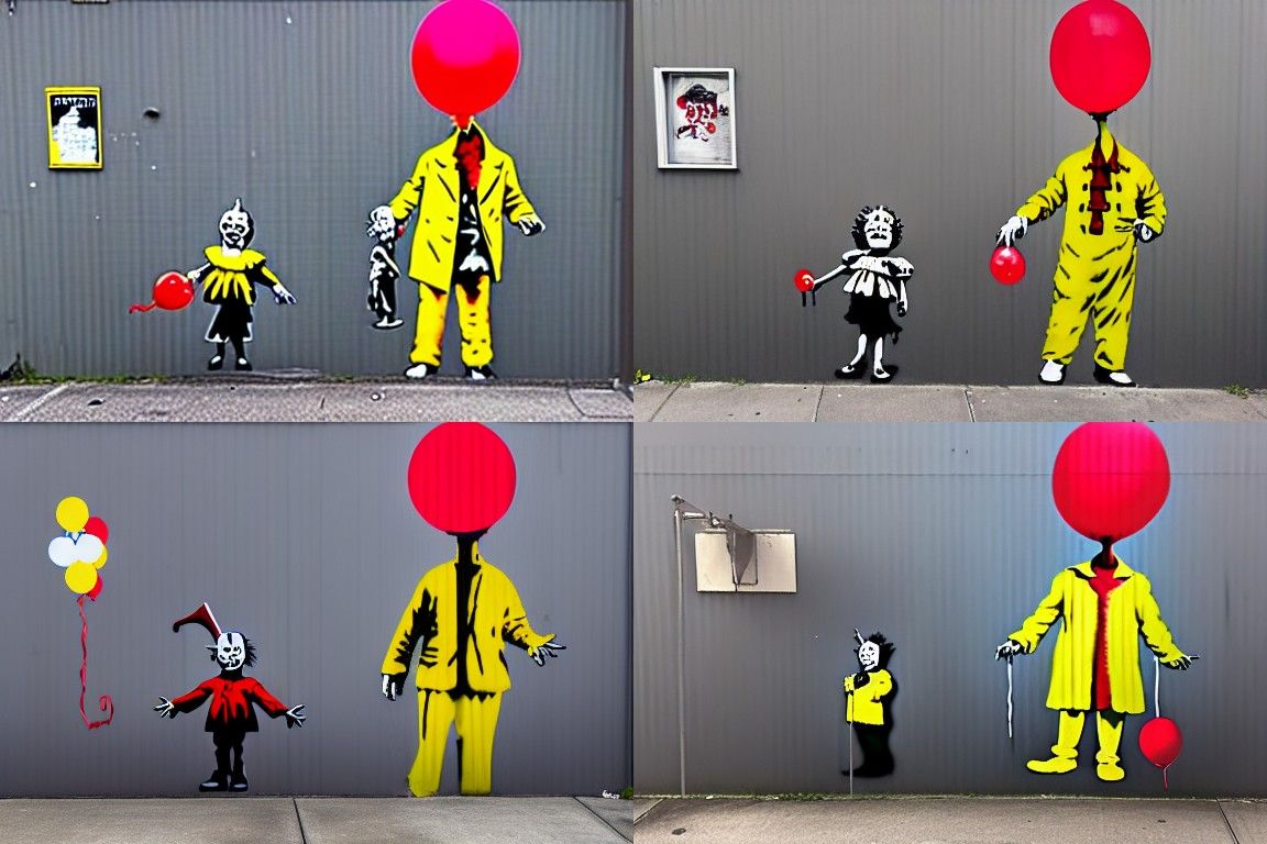 Banksy Style IT Movie Mural with Pennywise