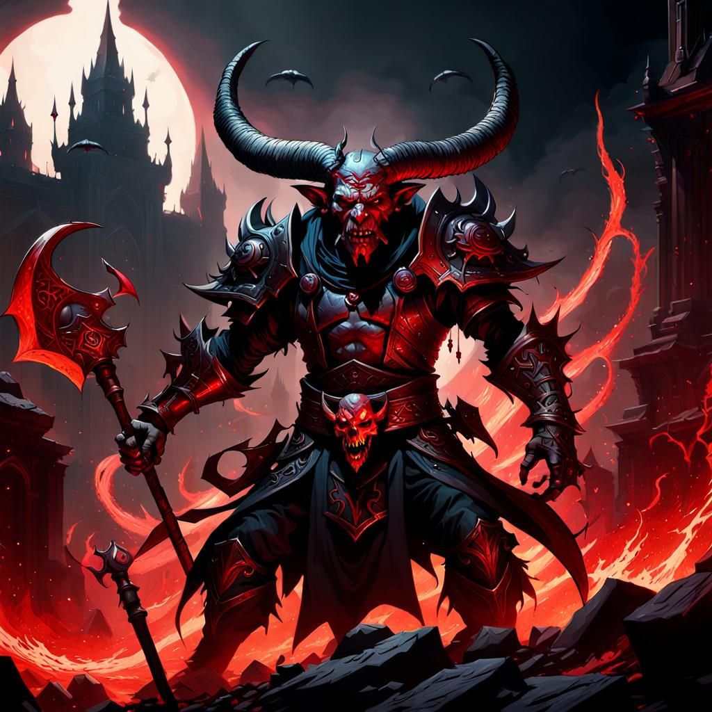 Epic Battle of Satanic Imps: Dark Fantasy Art