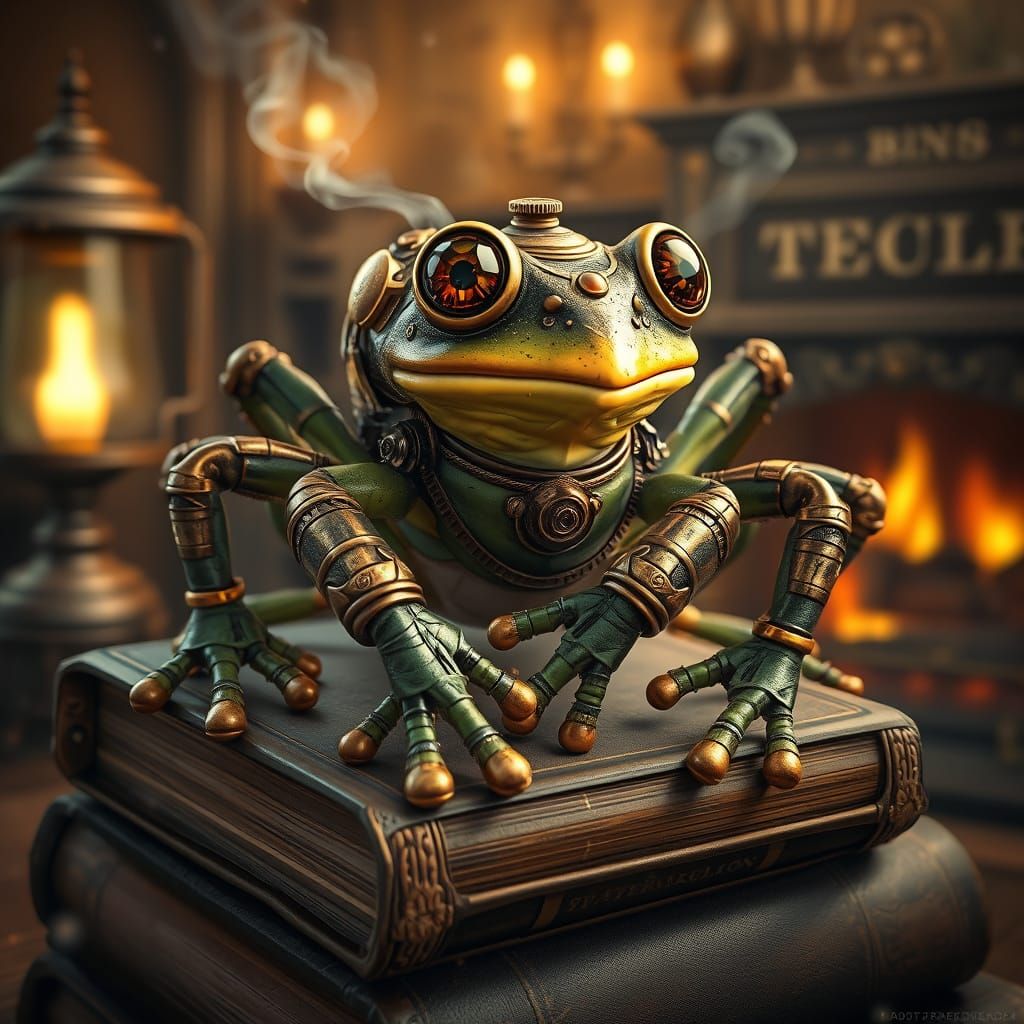 A steampunk frog-spider hybrid...