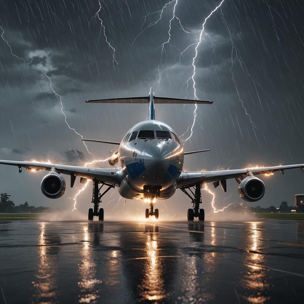 Lightning Strikes Passenger Plane: 3D Game Cinematic