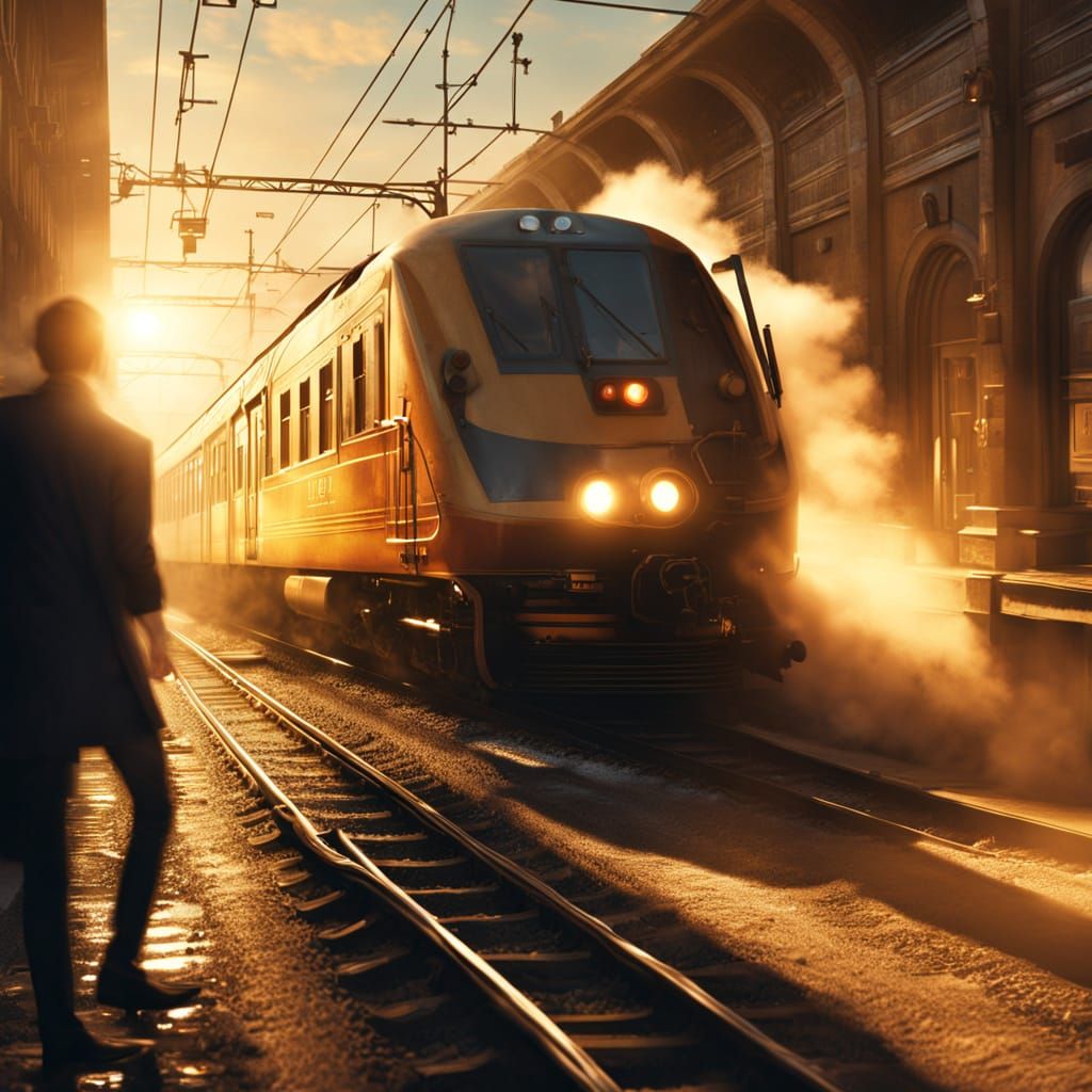 Train Departure in Cinematic Lighting