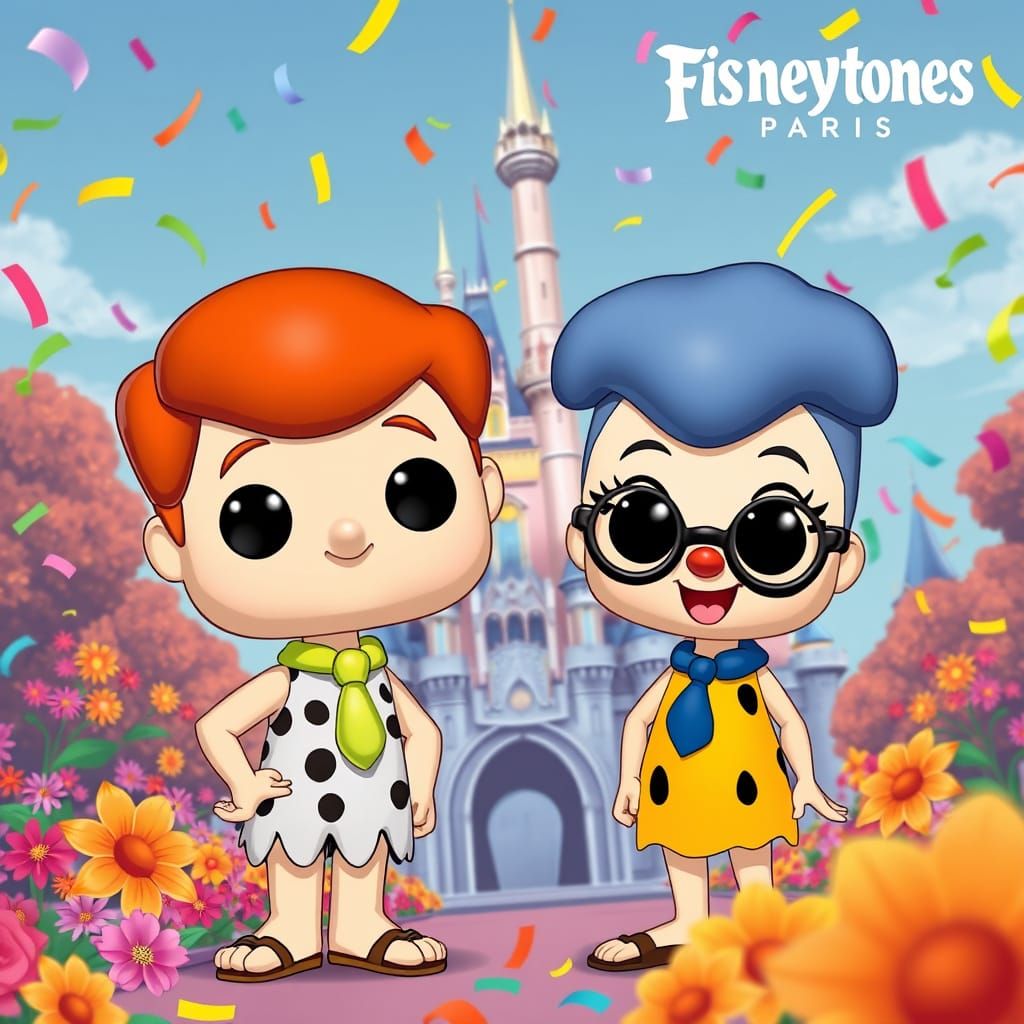Funko pop figure disney fred and pebbles at disneyland paris...