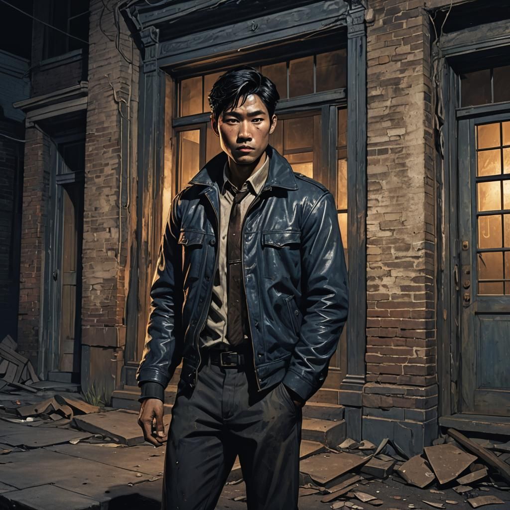 Noir Portrait of a Man in Cinematic Lighting