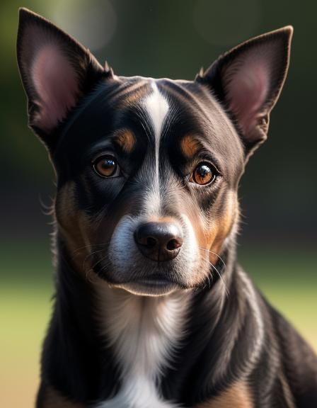 Hyperrealistic Portrait of Brindle Staffordshire Terrier