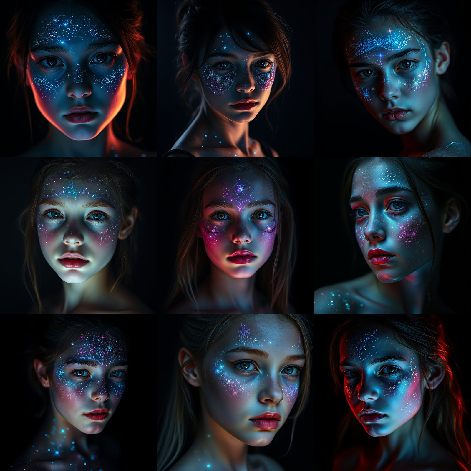 Ethereal Girl with Bioluminescent Skin in HDR