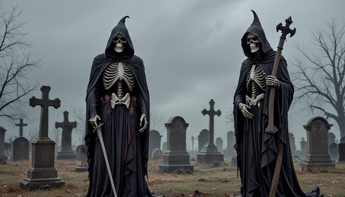 Grim Reaper's Birthday in a Desolate Graveyard