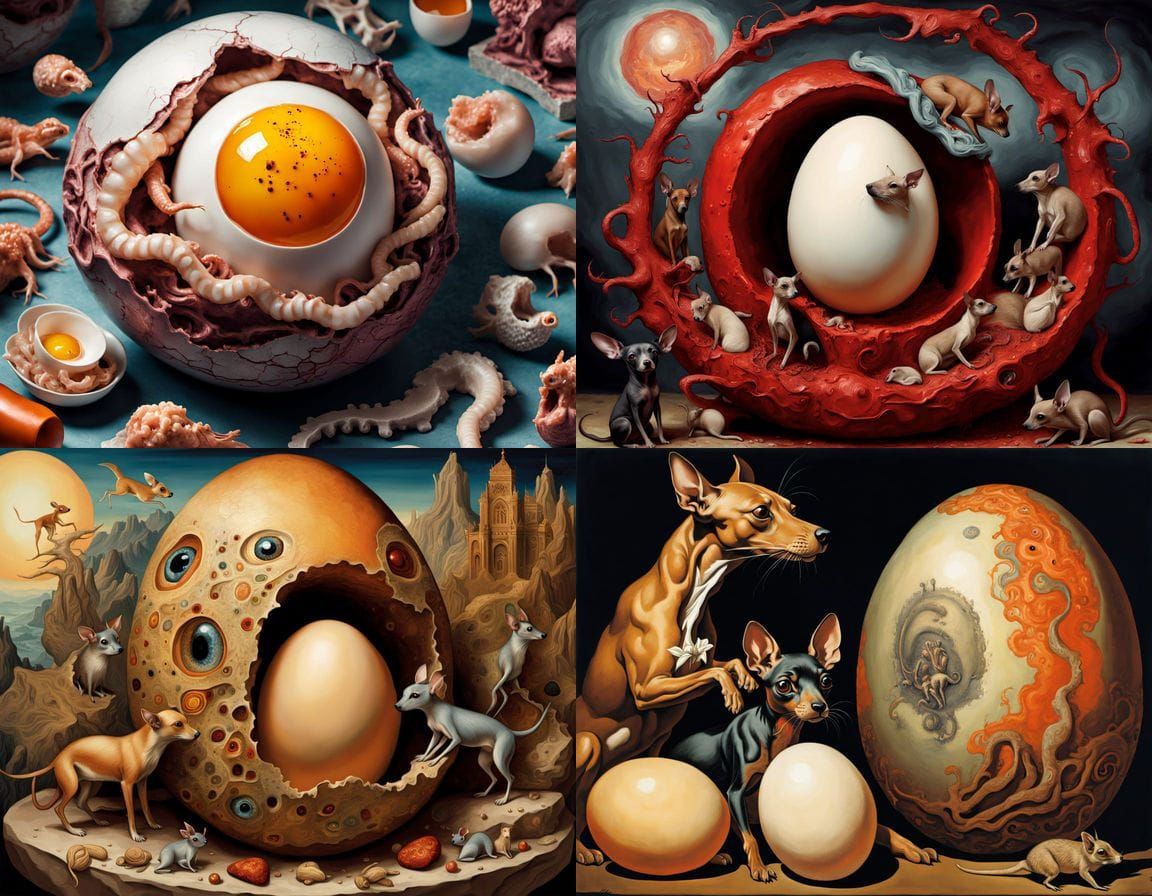 Surreal Assembly of Horrific Creatures and Organs