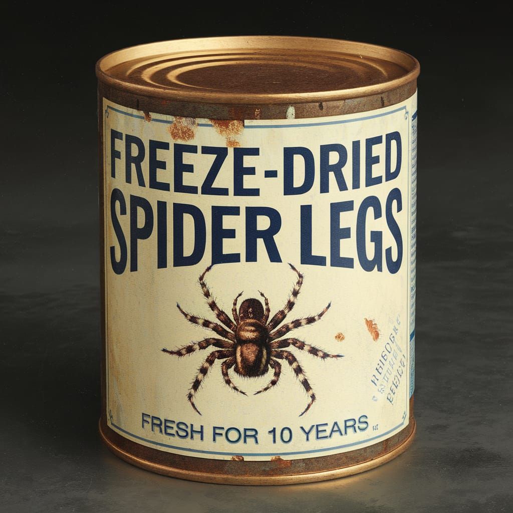 Freeze-dried spider legs. Fresh for 10 years!