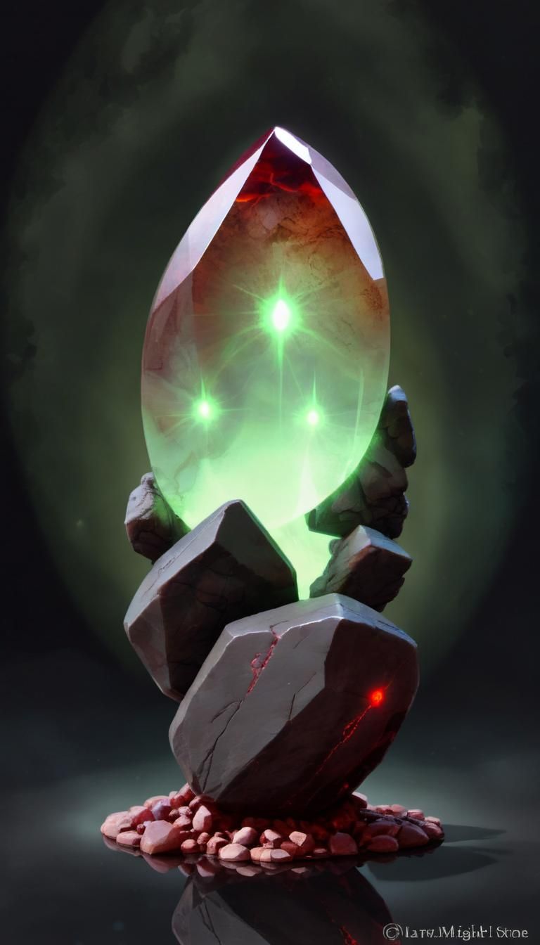 Magical mebhaighl stone are mostly smooth, dark, oblong red ...