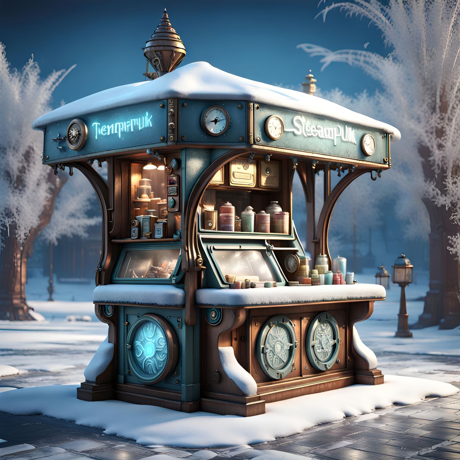 Steampunk kiosk