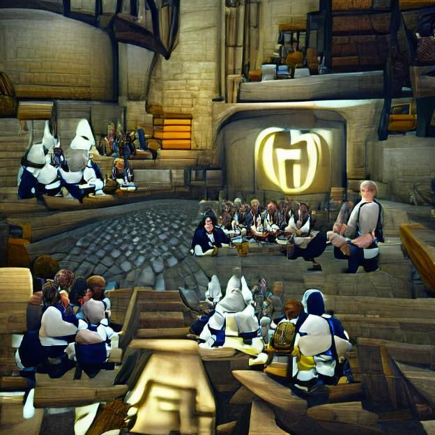 Thieves' Guild Meeting in a Hidden Hall