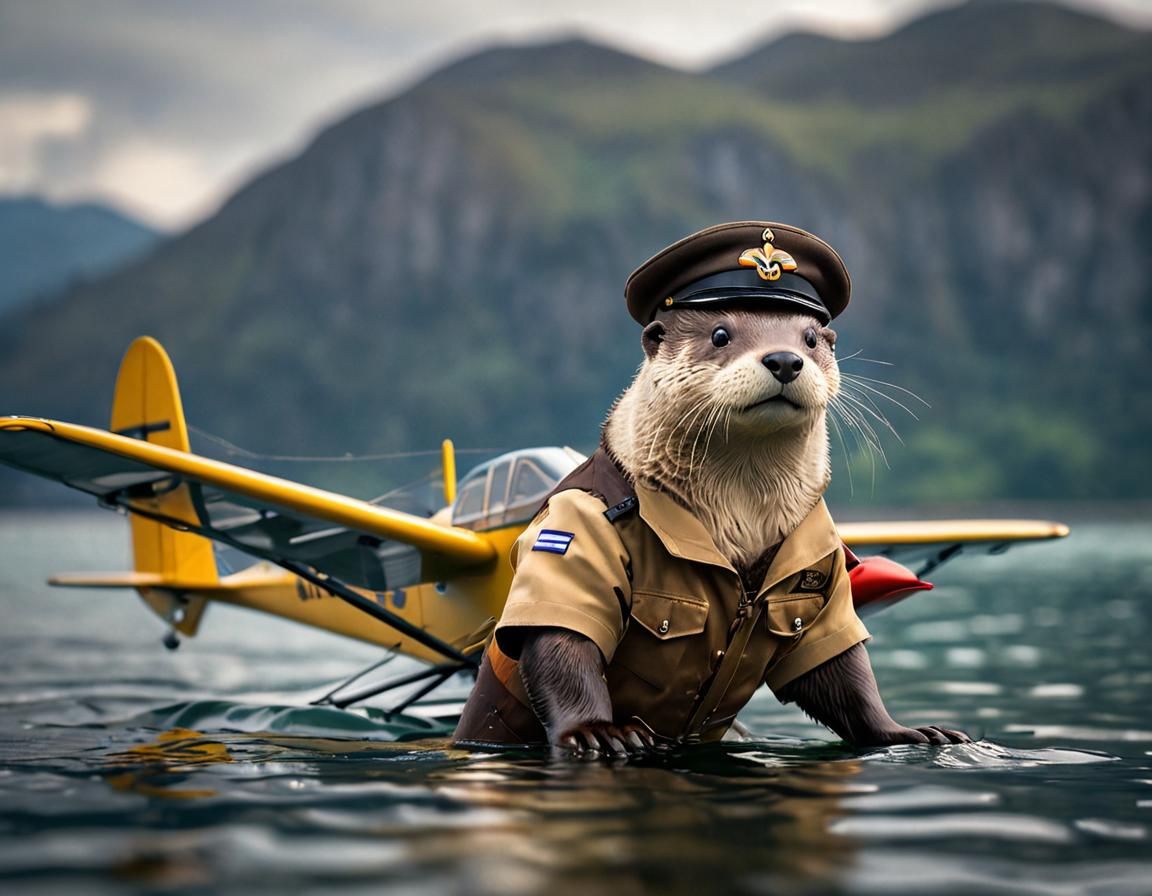 Otter Pilot on Jetty with Seaplane