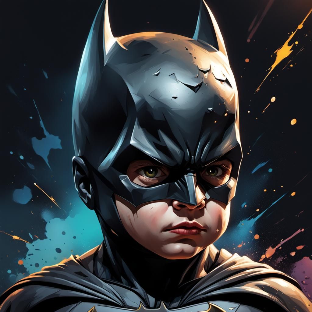 Hyperrealistic Baby Batman Concept Art