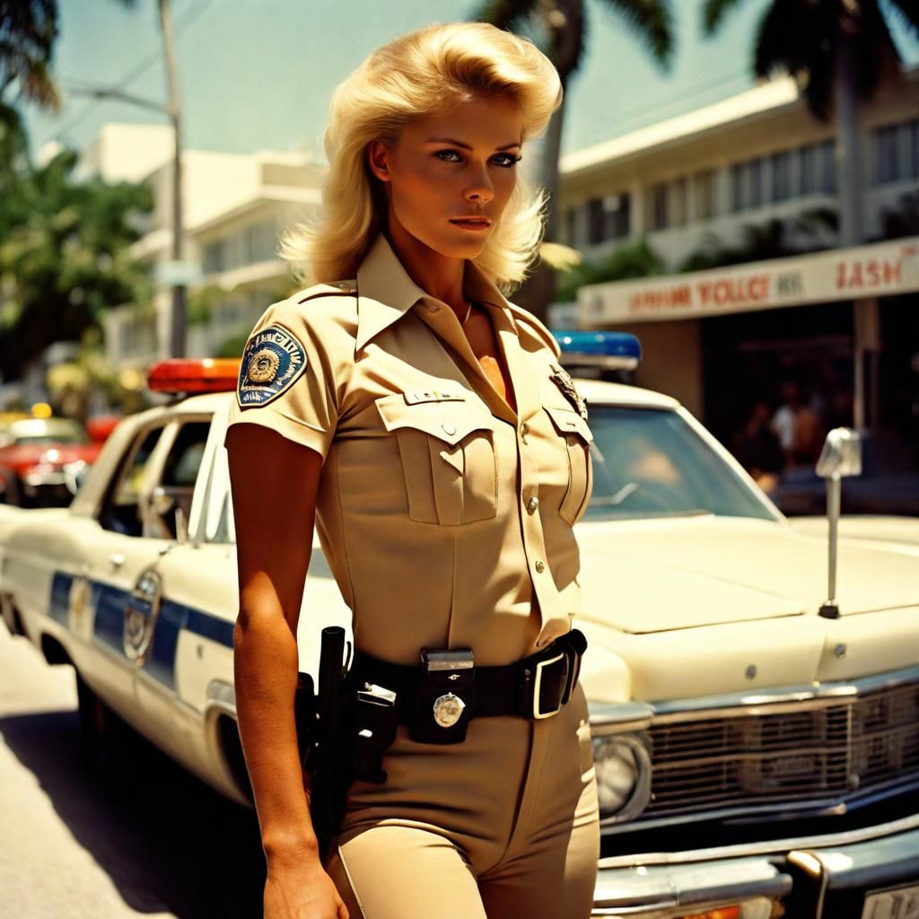 1970s Style Miami Police Officer