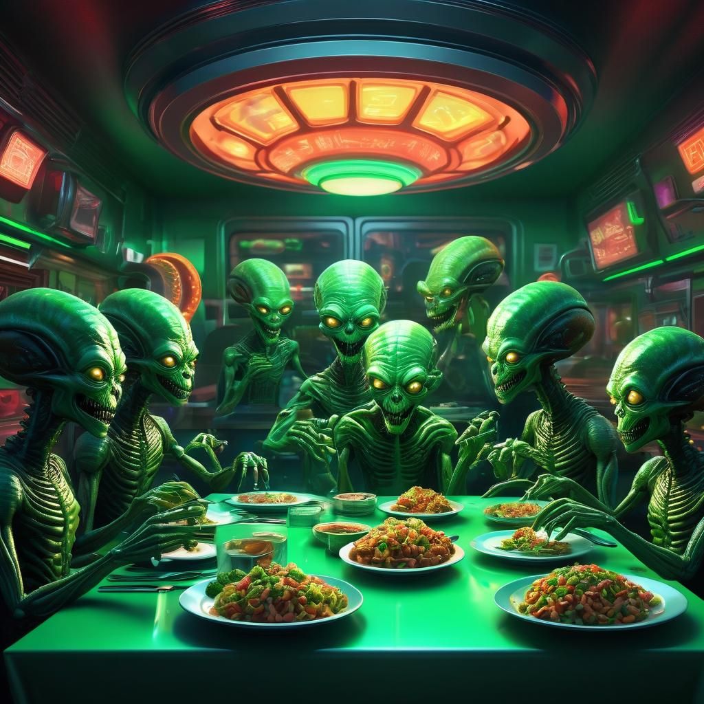 Demonic Aliens Enjoy Comfort Food in Space Diner